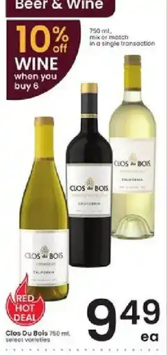 Albertsons Clos Du Bois wine offer