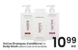 Albertsons Native Shampoo, Conditioner or Body Wash offer