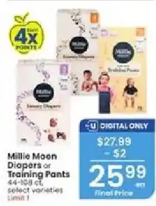 Albertsons Millie Moon Diapers or Training Pants offer