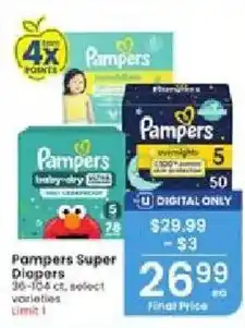 Albertsons Pampers Super Diapers offer