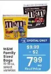 Albertsons M&M Family Sized Bags offer