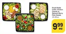 Albertsons Fresh Made Cobb, Chicken Caesar or Spinach Berry Feta Salads offer