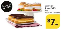 Albertsons Eclairs or Cream Puffs offer