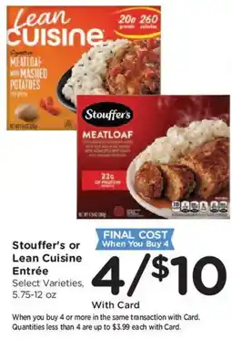 Kroger Stouffer's or Lean Cuisine Entrée offer