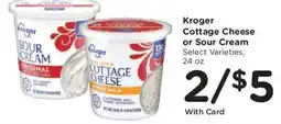 Kroger Kroger cottage cheese or sour cream offer