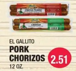 Carnicerias Jimenez El gallito pork chorizos offer