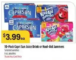 Bashas' 10-Pack Capri Sun Juice Drink or Kool-Aid Jammers offer