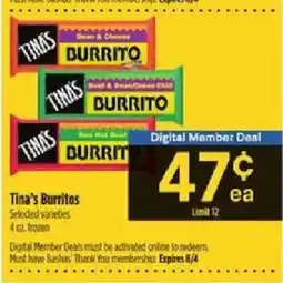 Bashas' Tina's Burritos offer