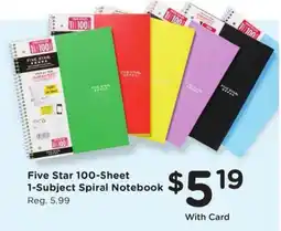 Kroger Five Star 100-Sheet 1-Subject Spiral Notebook offer