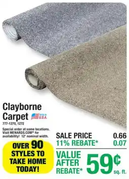 Menards Clayborne Carpet offer