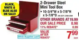 Menards Performax 2-Drawer Steel Mini Tool Box offer