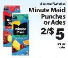 Fine Fare Minute Maid Punches or Ades offer
