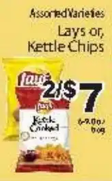 Fine Fare Lays or Kettle Chips offer