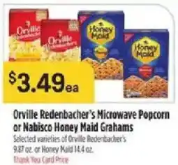 Bashas' Orville Redenbacher's Microwave Popcorn or Nabisco Honey Maid Graham offer