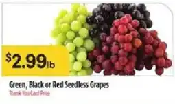 Bashas' Green, Black or Red Seedless Grapes offer