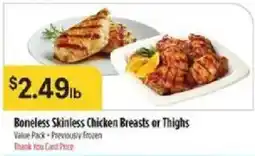 Bashas' Boneless Skinless Chicken Breasts or Thighs offer