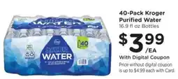 Kroger Kroger purified drinking water offer