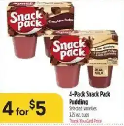 Bashas' Snack Pack Pudding offer