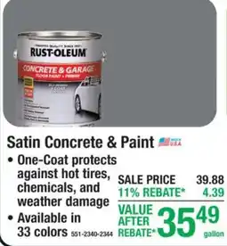 Menards Rust-Oleum satin concrete & paint offer