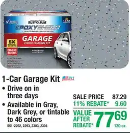 Menards Rust-Oleum epoxy shield 1-car garage kit offer