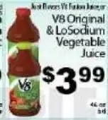 Fine Fare V8 Original & LoSodium Vegetable Juice offer
