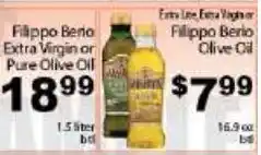 Fine Fare Filippo Berio Extra Virgin or Pure Olive Oil offer