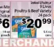 Fine Fare Seafood & Poultry 9 Lives Poultry & Beef Variety offer