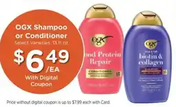 Kroger Ogx shampoo or conditioner offer