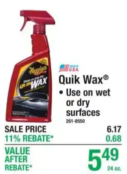Menards Meguiar's Quik Wax offer
