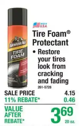 Menards Armorall tire foam protectant offer