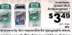 Fine Fare Speed Stick Antiperspirant / Deodorant offer