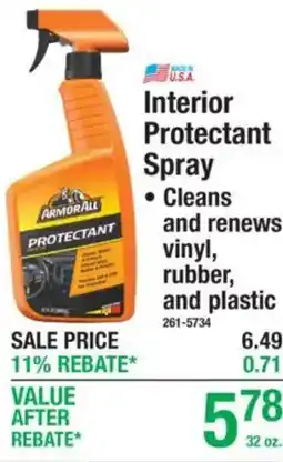 Menards Armor All interior protectant spray offer