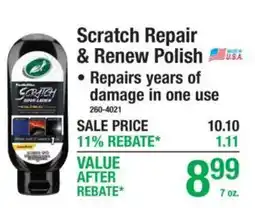 Menards PruitMax scratch repair & renew polish offer