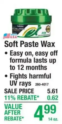 Menards Jel soft paste wax offer