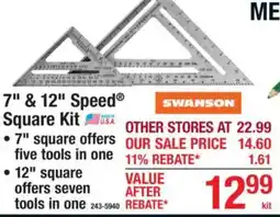 Menards Swanson 7" & 12" Speed Square Kit offer