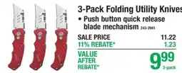 Menards 3-pack folding utility knives offer