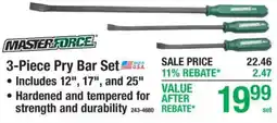 Menards Masterforce 3-piece pry bar set offer