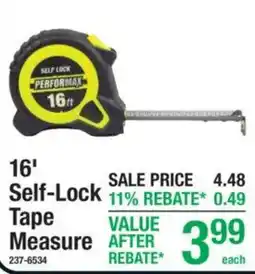 Menards Performax 16' Self-Lock Tape Measure offer