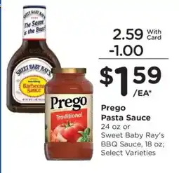 Kroger Prego Pasta Sauce or Sweet Baby Ray's BBQ Sauce offer