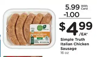 Kroger Simple Truth Italian Chicken Sausage offer