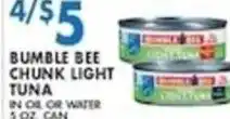 Compare Foods Bumble Bee chunk light tuna offer