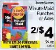 Fine Fare Minute Maid Punches or Ades offer
