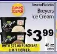 Fine Fare Breyers ice cream offer