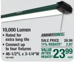Menards Masterforce 10,000 Lumen Light Fixture offer