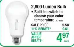 Menards 2,800 Lumen Bulb offer
