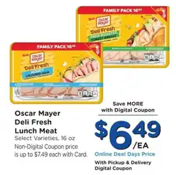 Kroger Oscar Mayer Deli Fresh Lunch Meat offer
