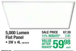 Menards 5,000 Lumen Flat Panel offer