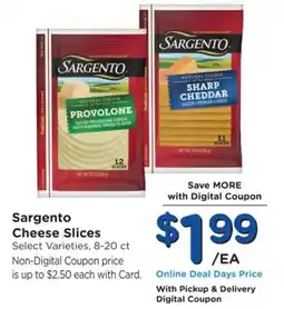 Kroger Sargento cheese slices offer