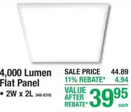 Menards 4,000 Lumen Flat Panel offer