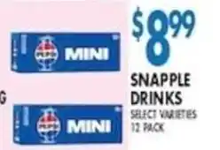 Compare Foods Snapple drinks offer
